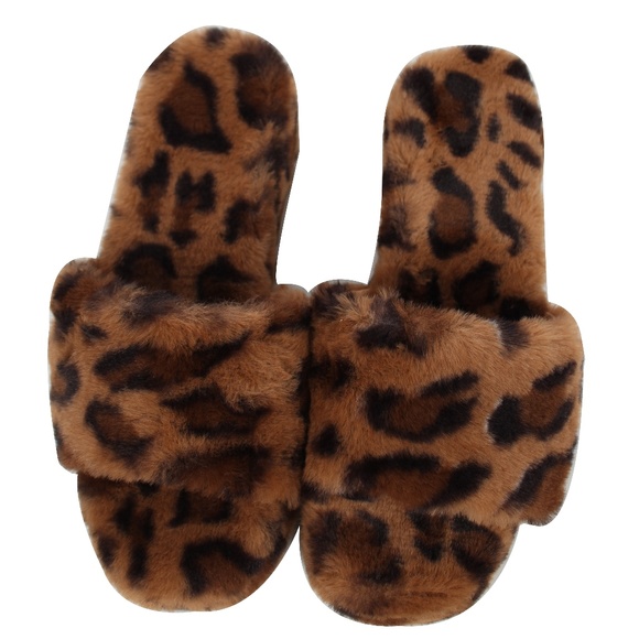 Shoes - Leopard Furry Platform Wedge